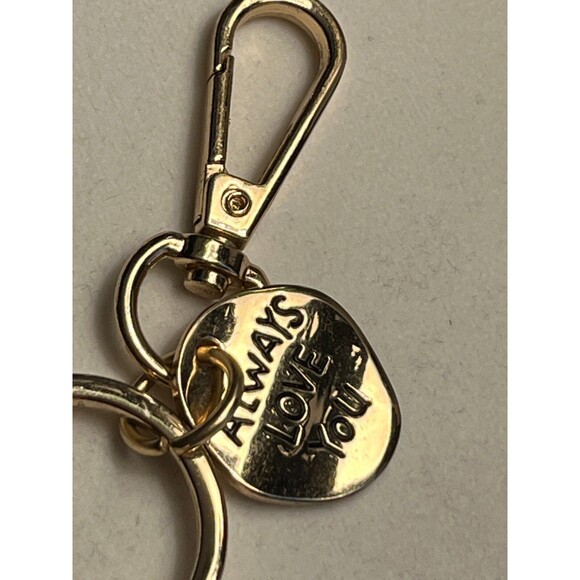 Keychain Black Tassel Always Love You Gold Tone Charm - Picture 5 of 8